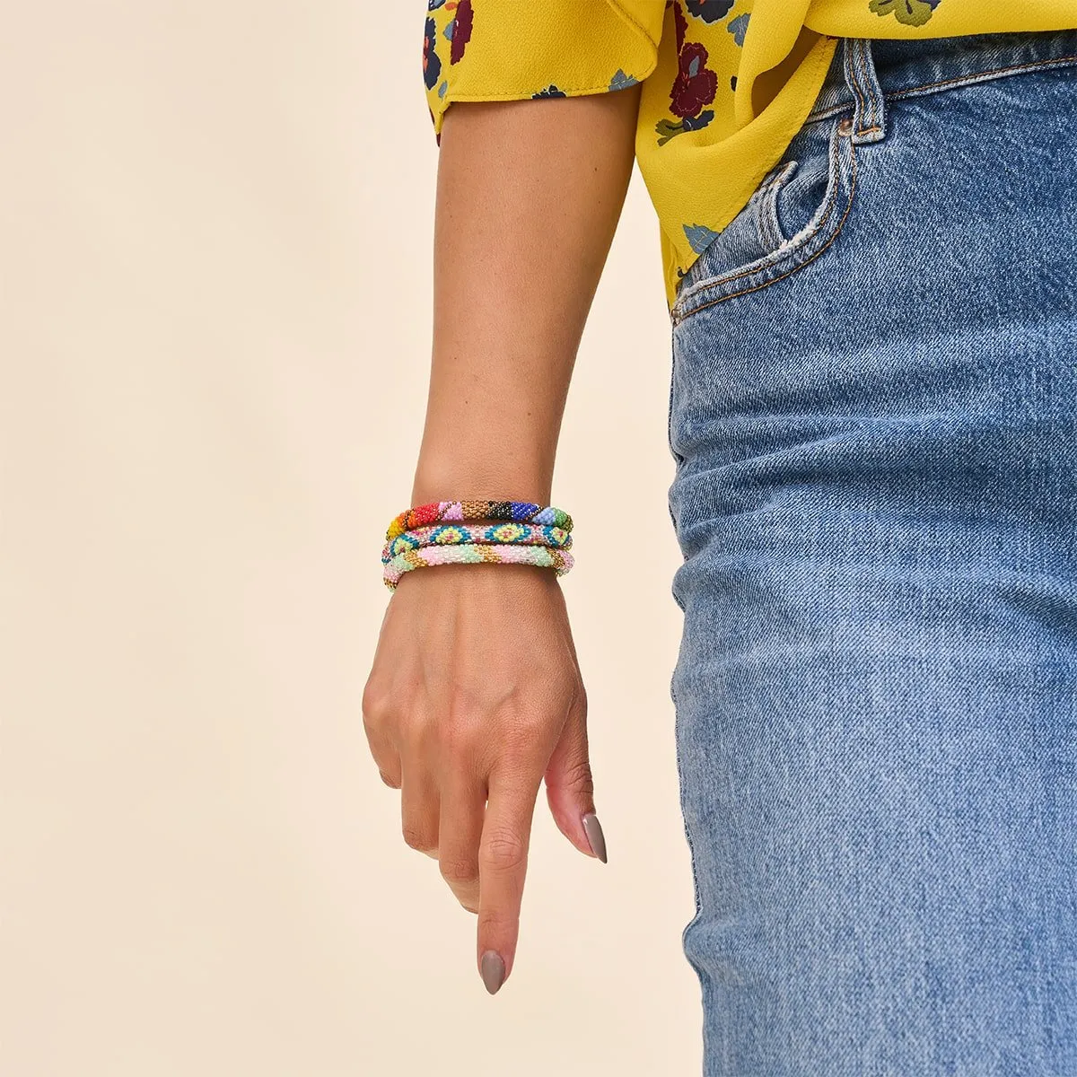 Psychedelic Neons | Himalayan Glass Bead Bracelet