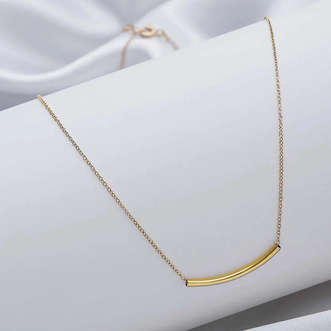 Pure 925 Silver Necklace - Elegant Gold Plated String Chain