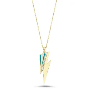 PURE GOLD LARGE LIGHTNING BOLT CHARM NECKLACE