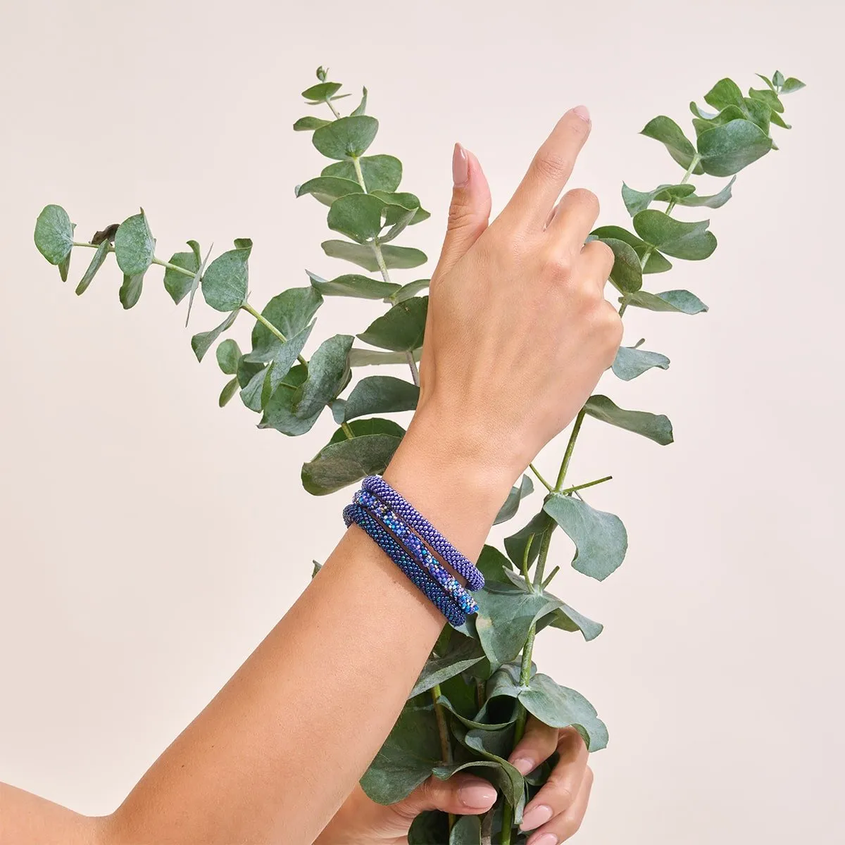 Purple Moon | Himalayan Glass Bead Bracelet