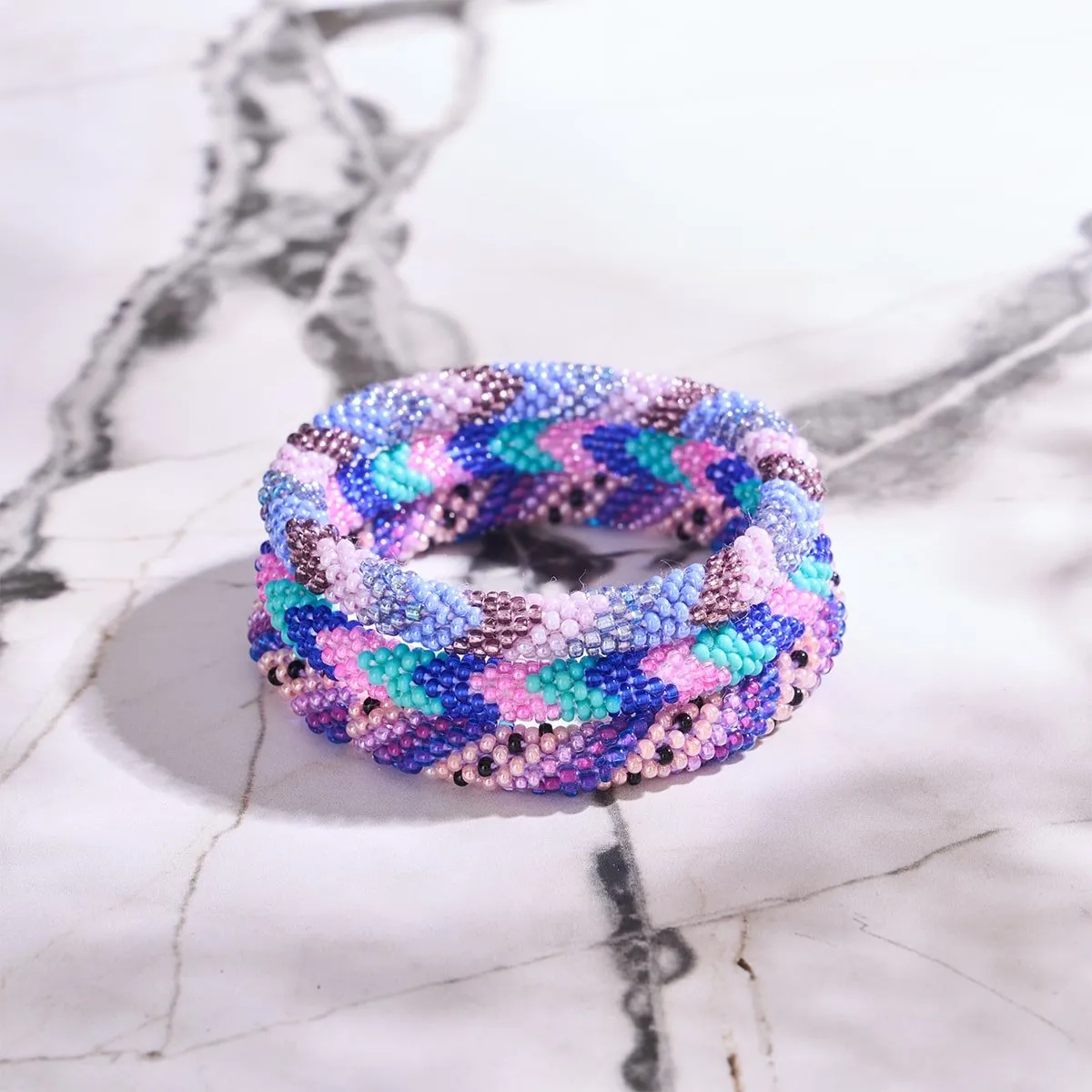 Purple Peony | Himalayan Glass Bead Bracelet