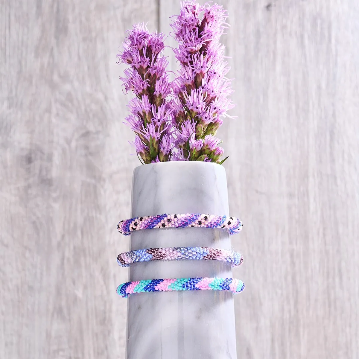 Purple Peony | Himalayan Glass Bead Bracelet