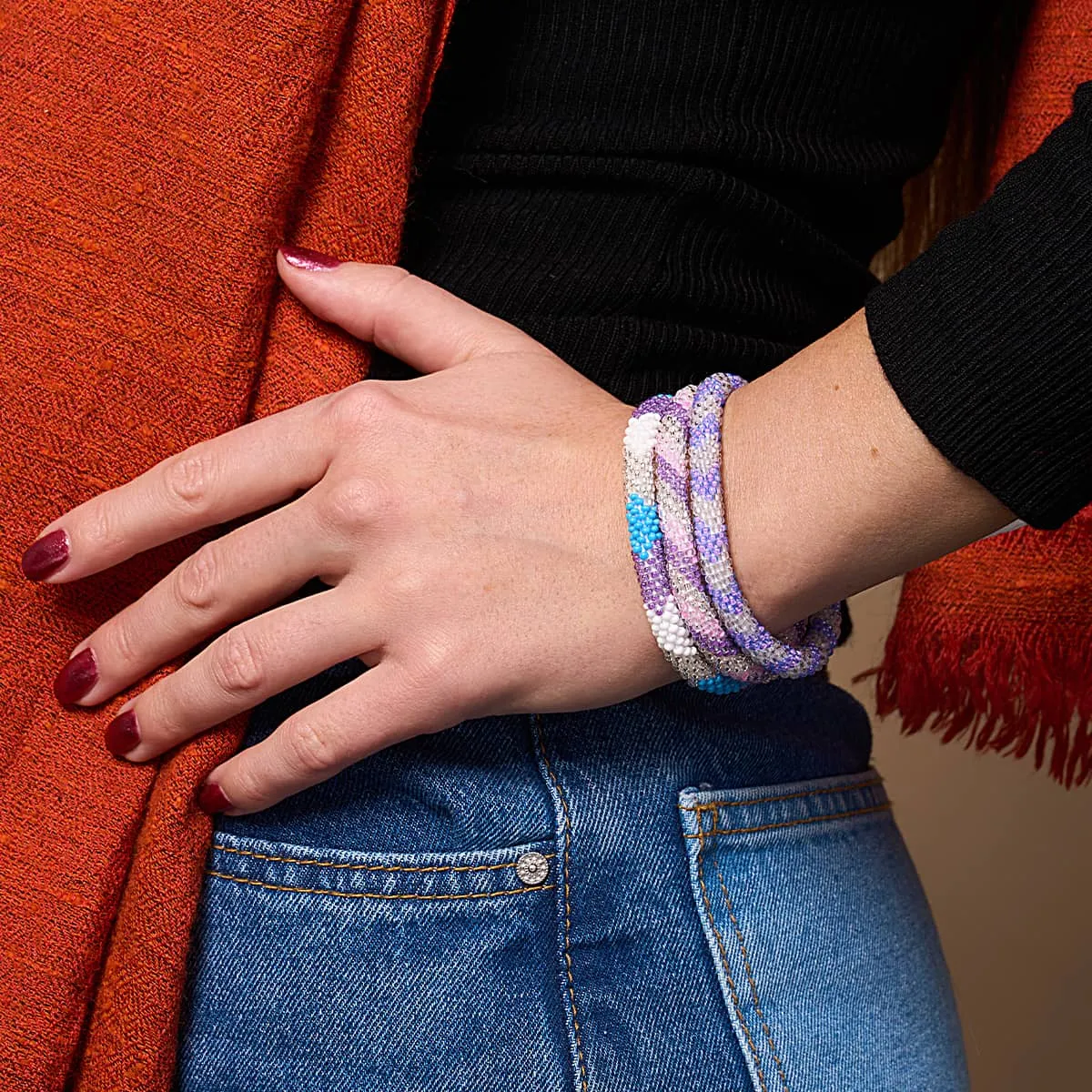 Purple Slime | Himalayan Glass Bead Bracelet