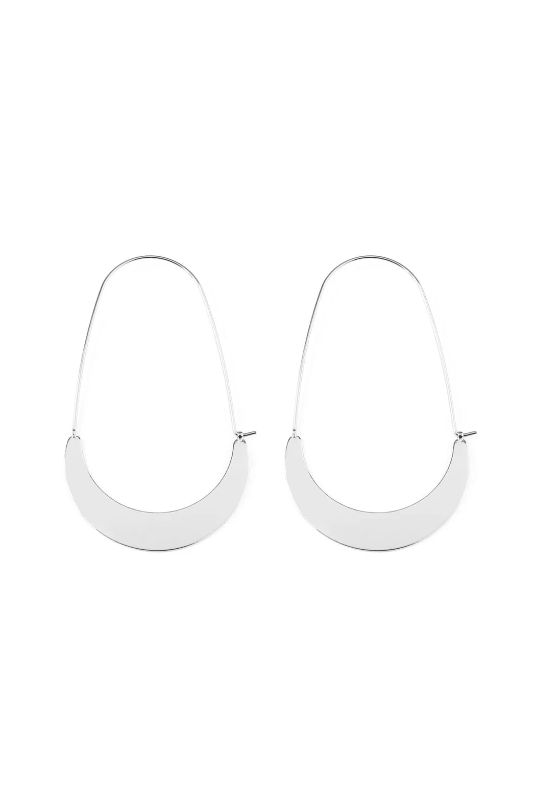 QUARTER MOON HOOP EARRING