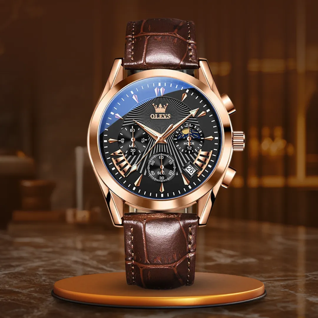 QUARTZ LEATHER STRAP WATCH | Timeless Elegance Redefined