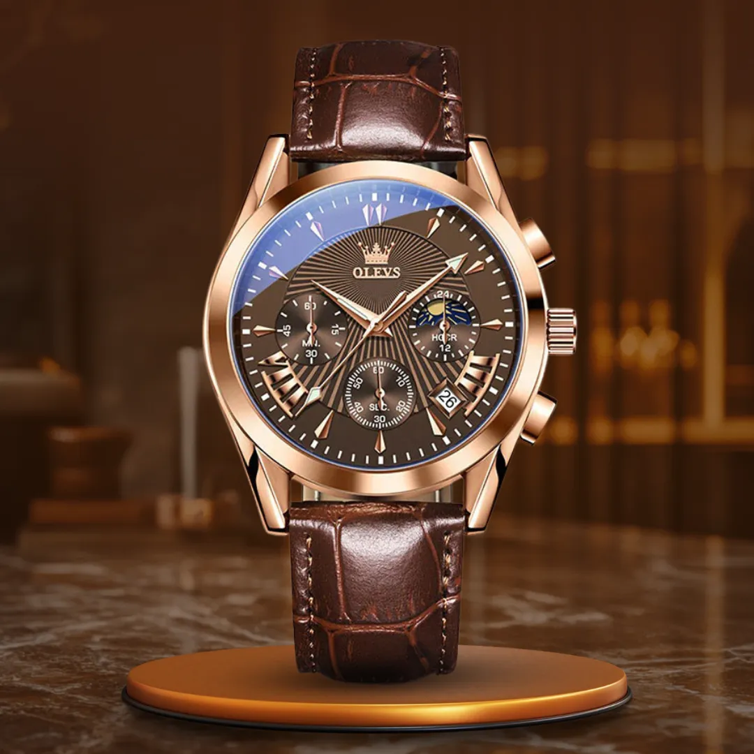 QUARTZ LEATHER STRAP WATCH | Timeless Elegance Redefined