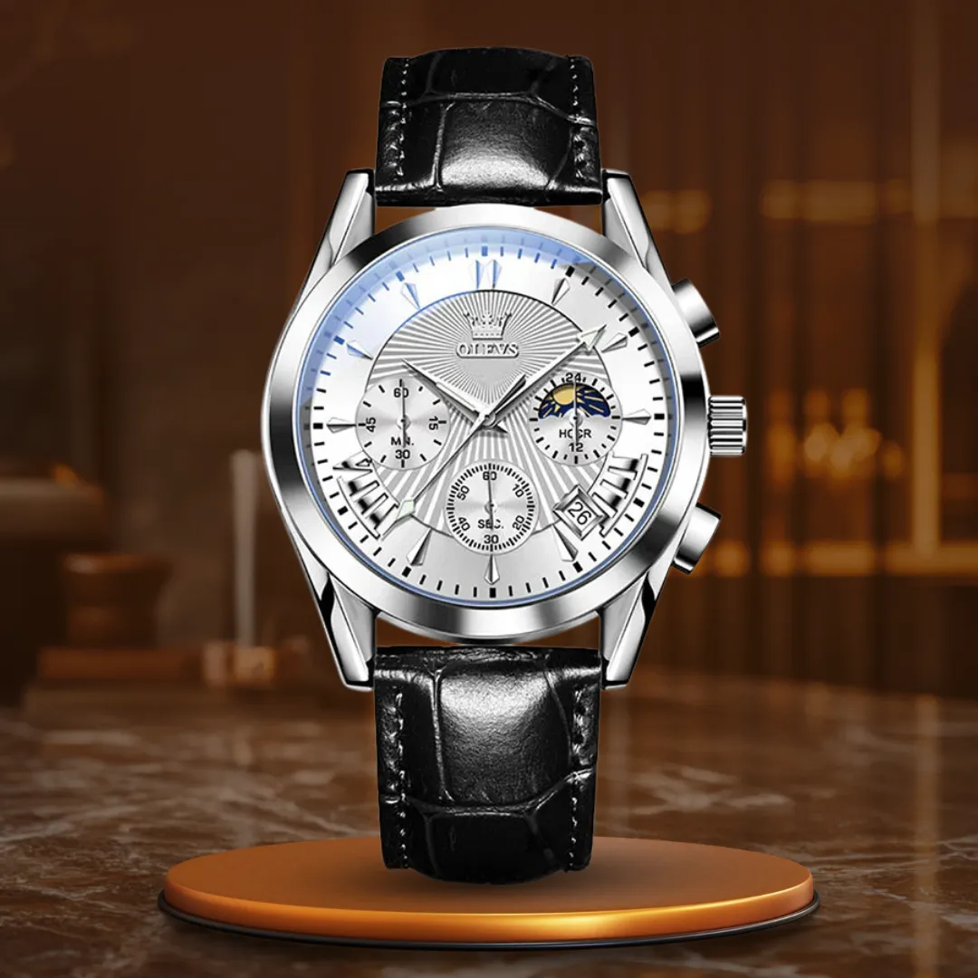 QUARTZ LEATHER STRAP WATCH | Timeless Elegance Redefined