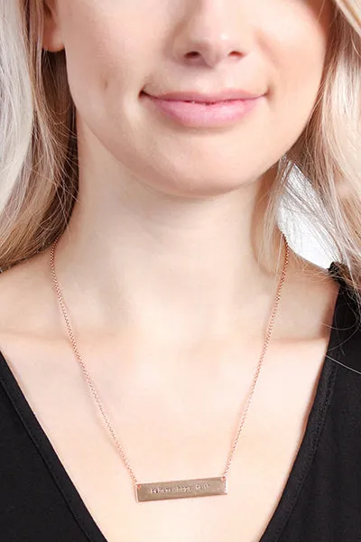 "Believe, Hope, Faith" Bar Necklace