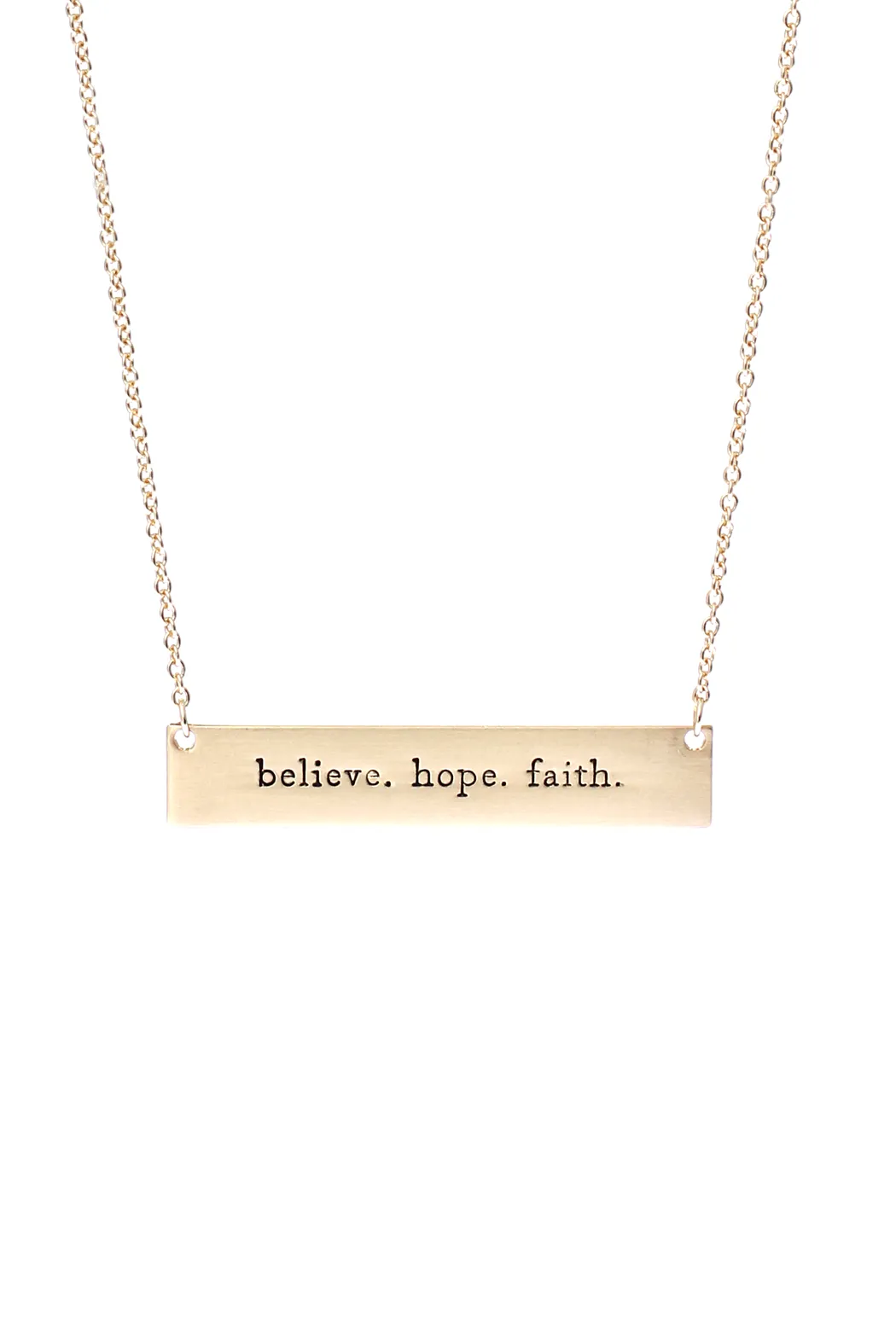 "Believe, Hope, Faith" Bar Necklace