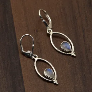 Rainbow Moonstone Handmade Dangle Earrings