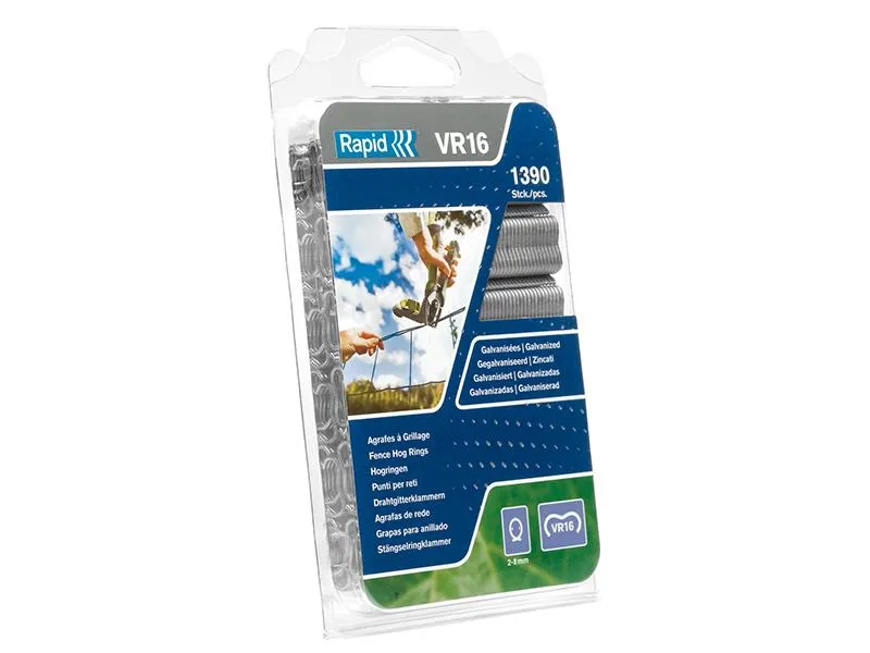 RAPID Vr22 Fence Hog Rings Pack 1600 Galvanised Boxed
