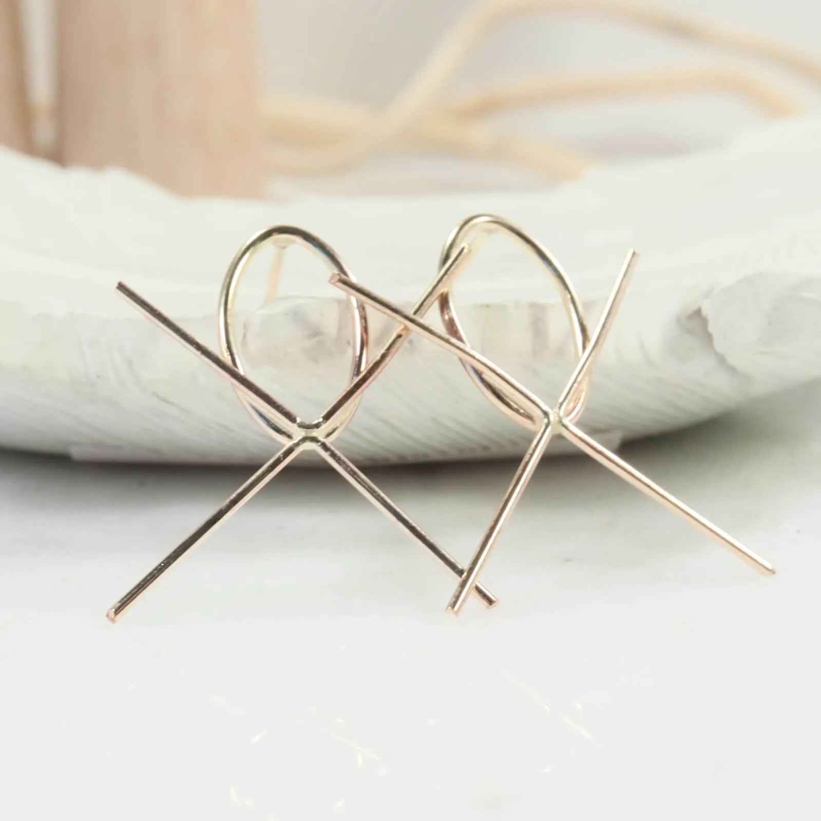 Raw Gemstone Earring Setting - Oval, 1mm, Plain, Post Earrings Choose Your Metal