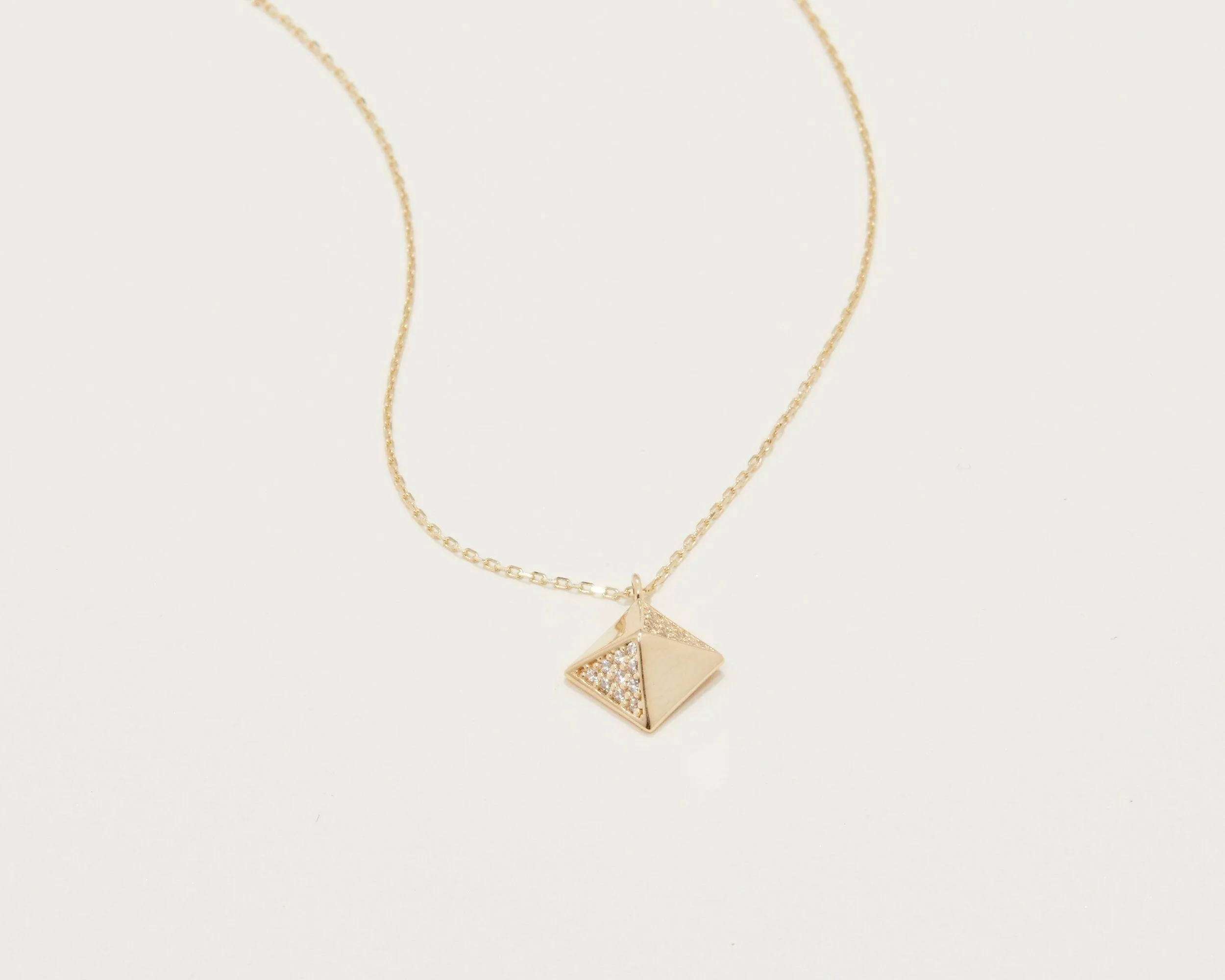 Rectangular Pyramid Necklace - 18K Gold Vermeil