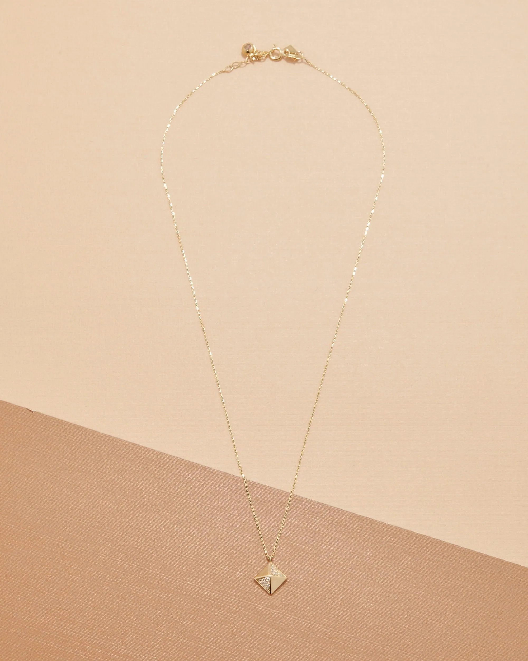 Rectangular Pyramid Necklace - 18K Gold Vermeil