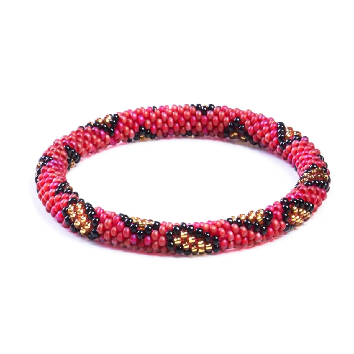 Red Leopard | Himalayan Glass Bead Bracelet