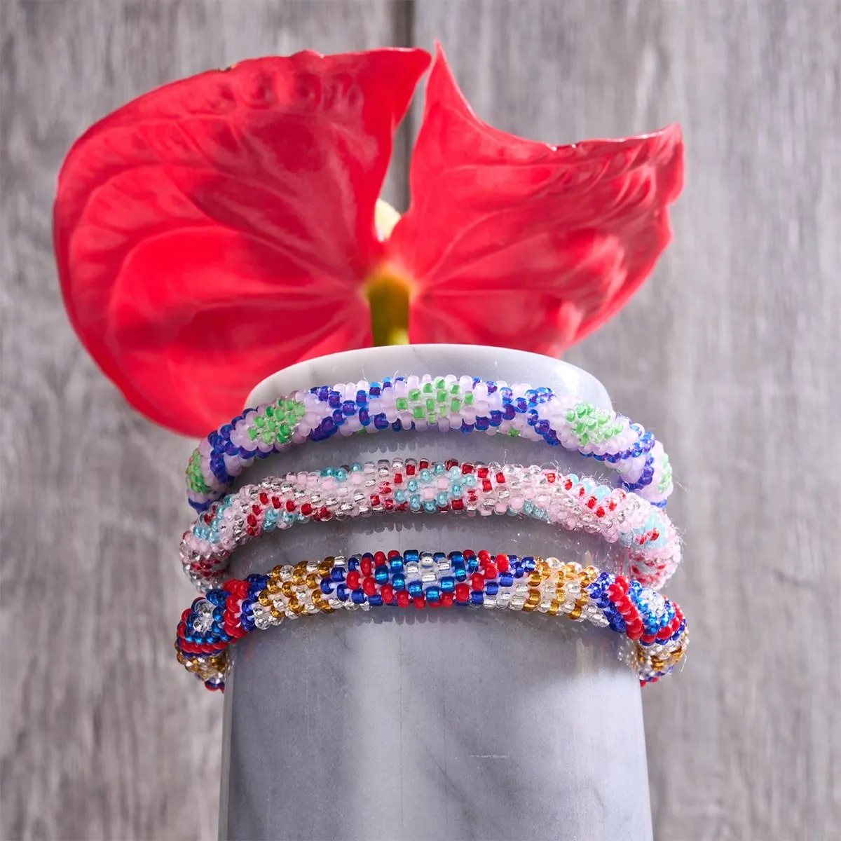 Red Sky | Himalayan Glass Bead Bracelet