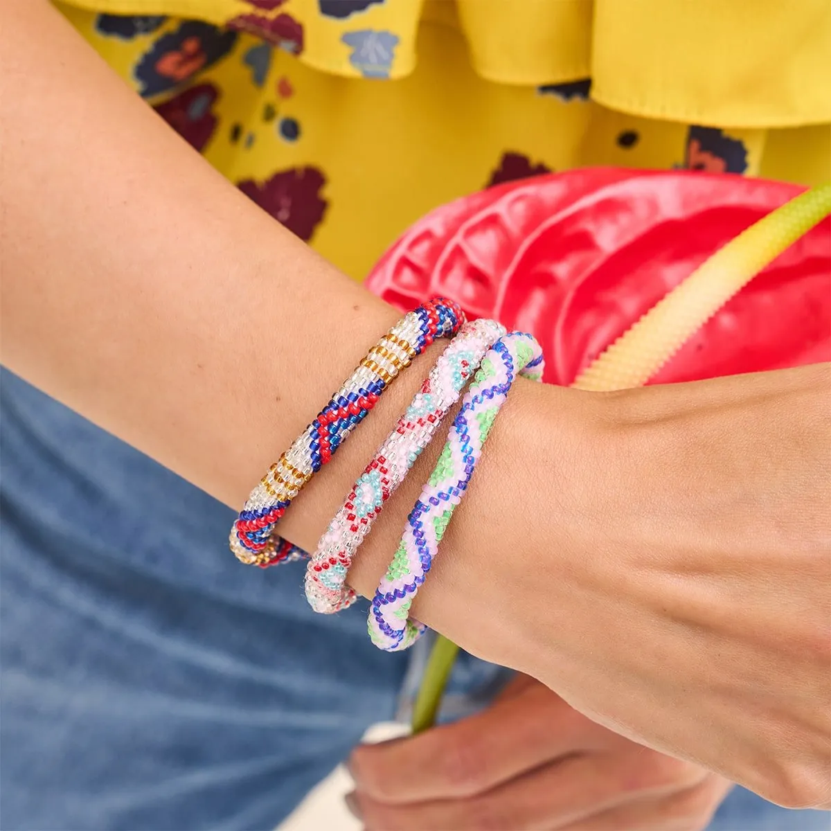 Red Sky | Himalayan Glass Bead Bracelet