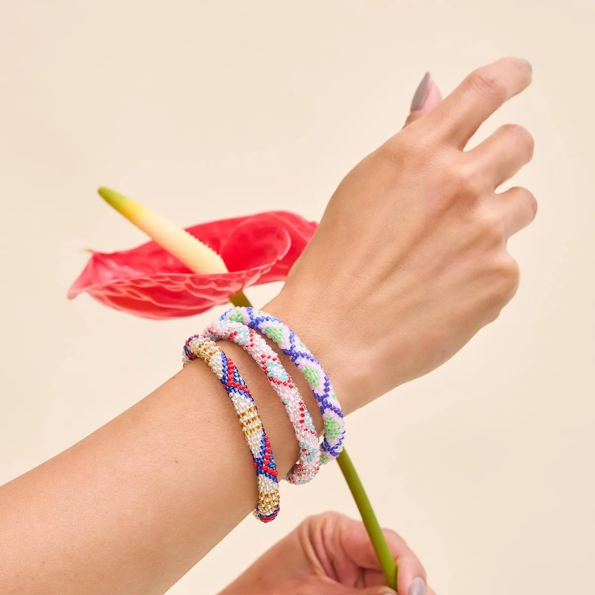 Red Sky | Himalayan Glass Bead Bracelet