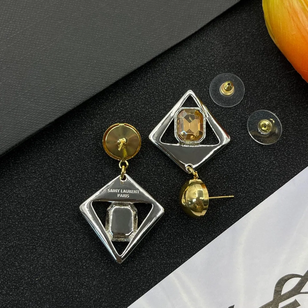 Rhombus Gemstone Earrings