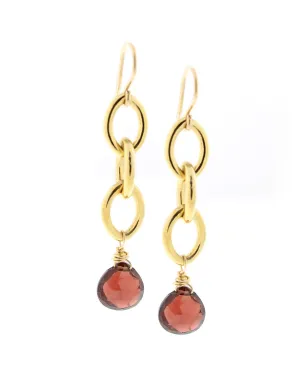 Rhys Heavy Link Cable Chain Earrings with Gemstone