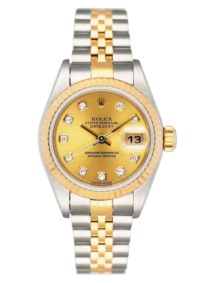 Rolex Datejust 79173 Diamond Dial Ladies Watch Box Papers