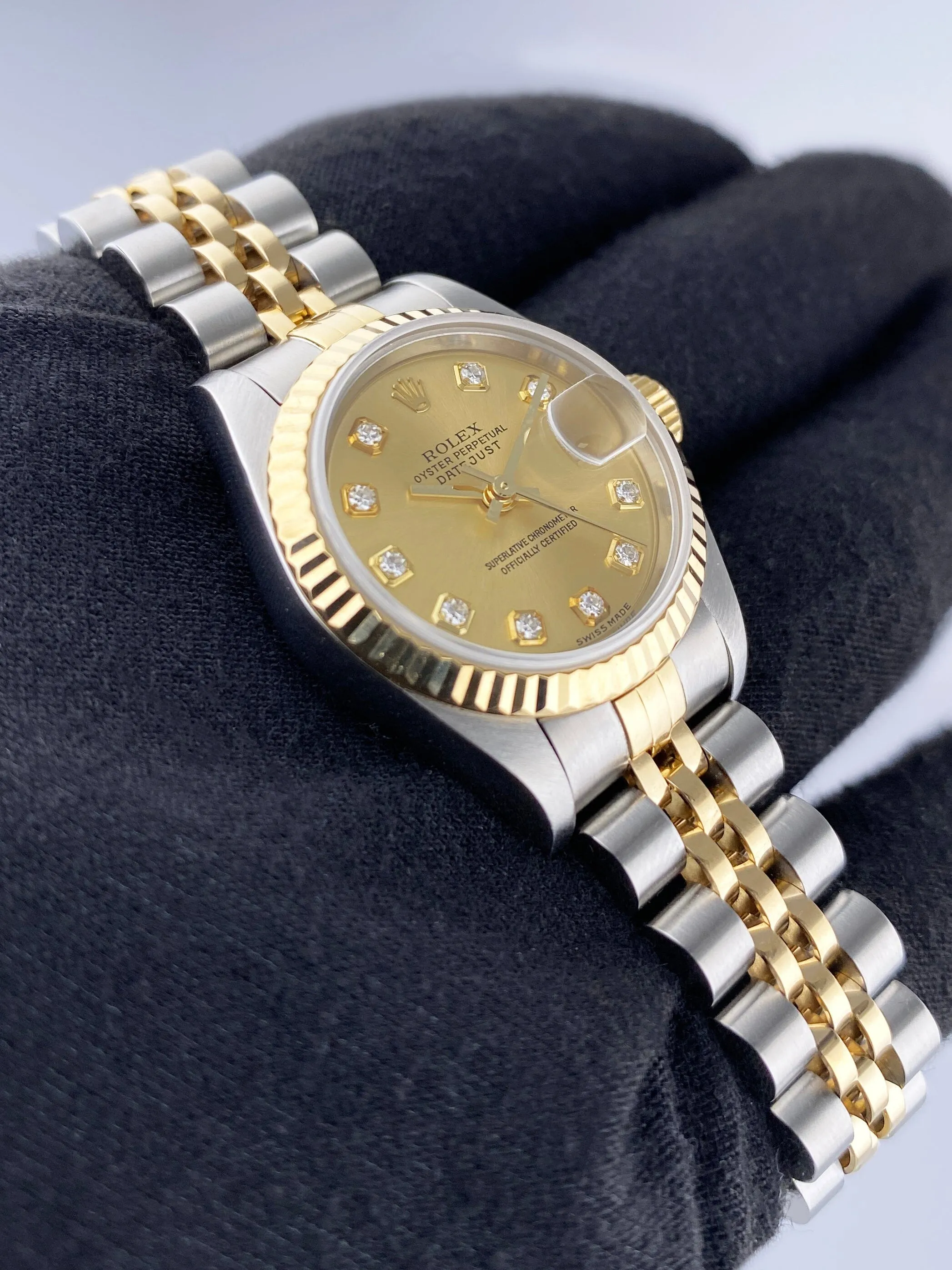 Rolex Datejust 79173 Diamond Dial Ladies Watch Box Papers