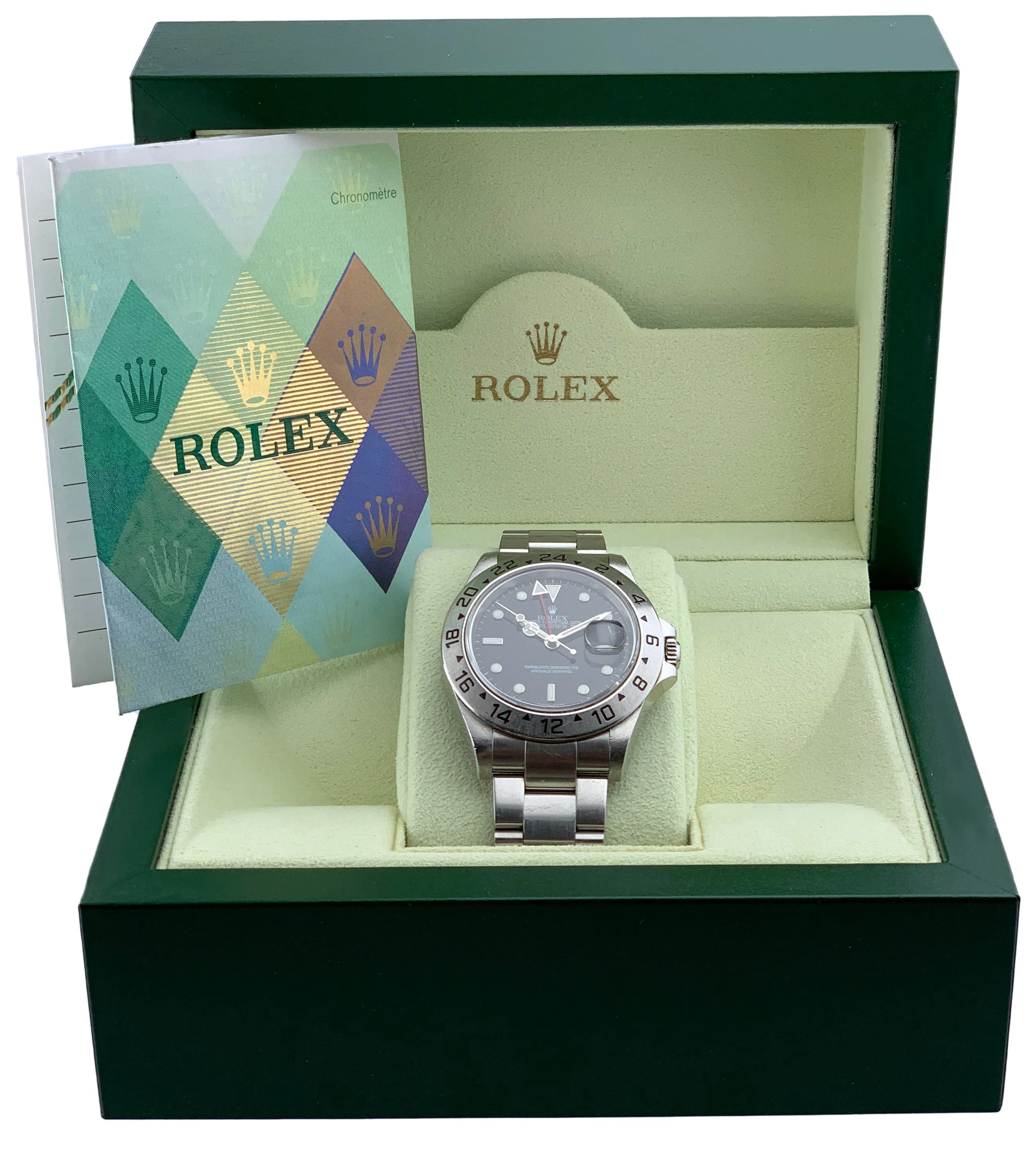 Rolex Explorer II 16570 Black Dial Mens Watch Box & Papers
