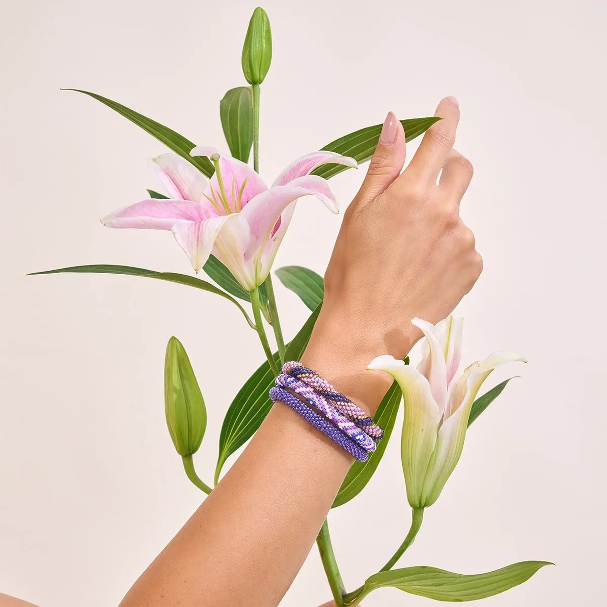 Rosalinds Violet | Himalayan Glass Bead Bracelet