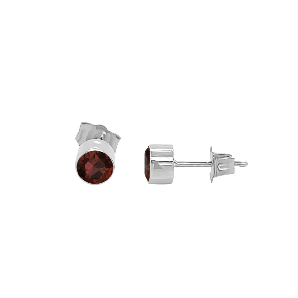 Round Shape Gemstone & 0.04Ct Diamond Mismatched Earring Set in 14K Gold