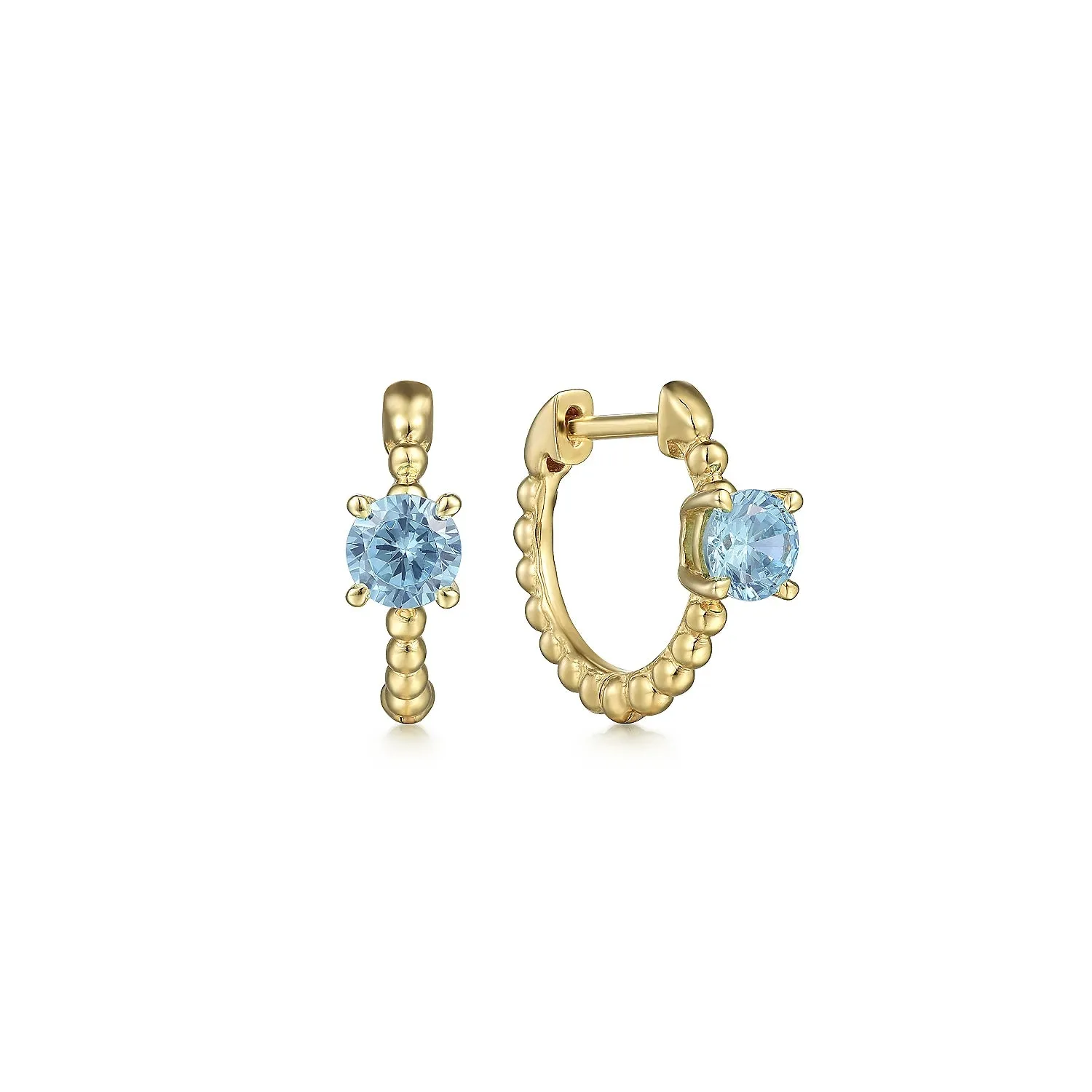 Round Swiss Blue Topaz Bujukan Huggies