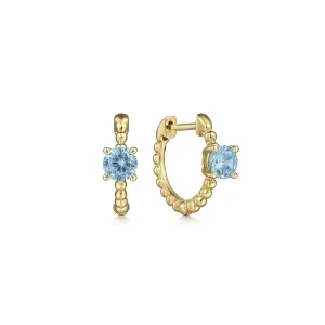 Round Swiss Blue Topaz Bujukan Huggies