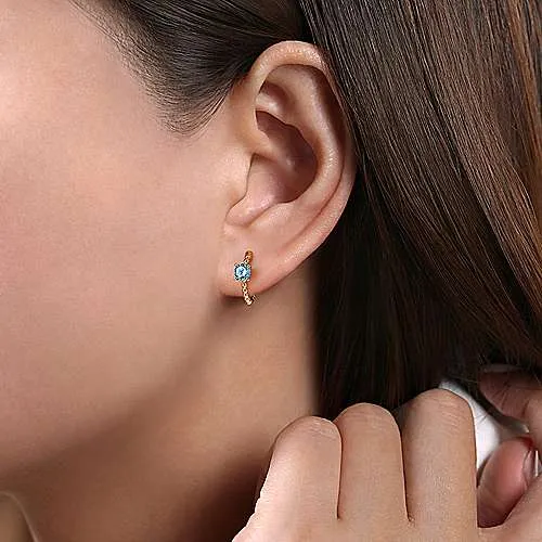 Round Swiss Blue Topaz Bujukan Huggies