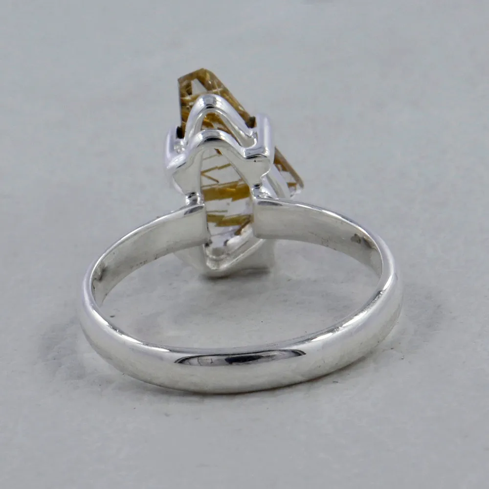 Rutilated Quartz Silver Rings
