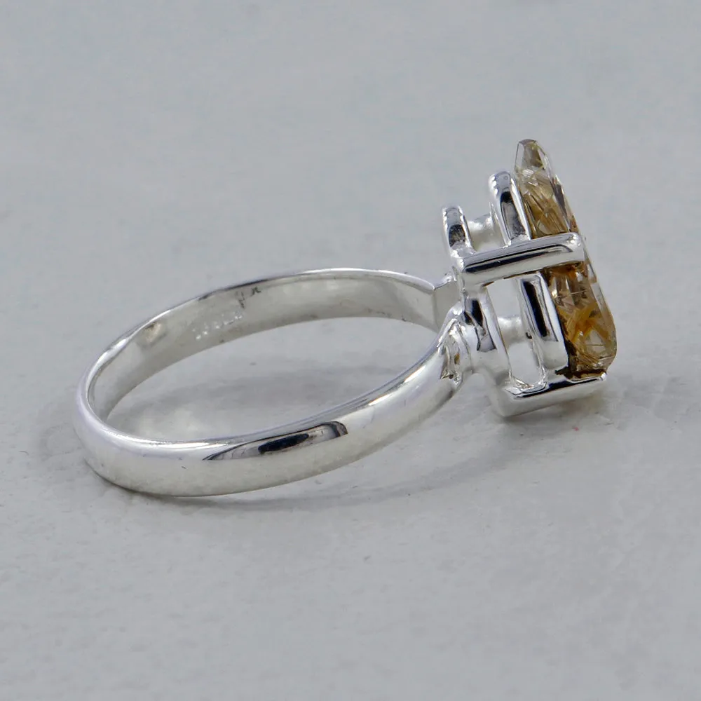 Rutilated Quartz Silver Rings