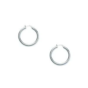 Sabel Everyday Collection 30mm Polished Hoop Earrings in 14K White Gold
