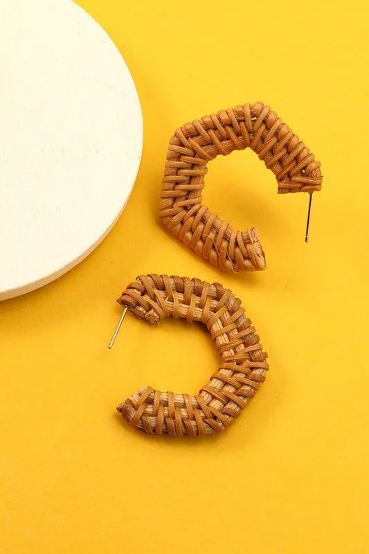 Sadah Raffia Hoop Earrings (2 Colors!)
