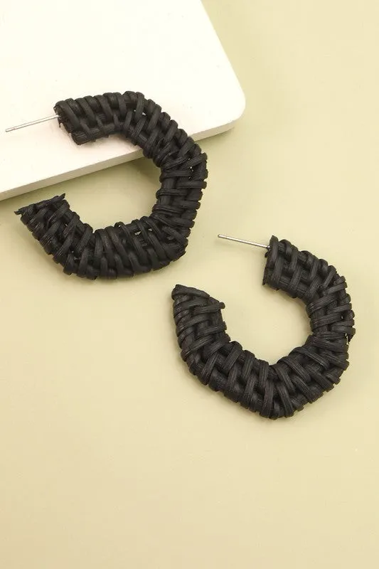 Sadah Raffia Hoop Earrings (2 Colors!)