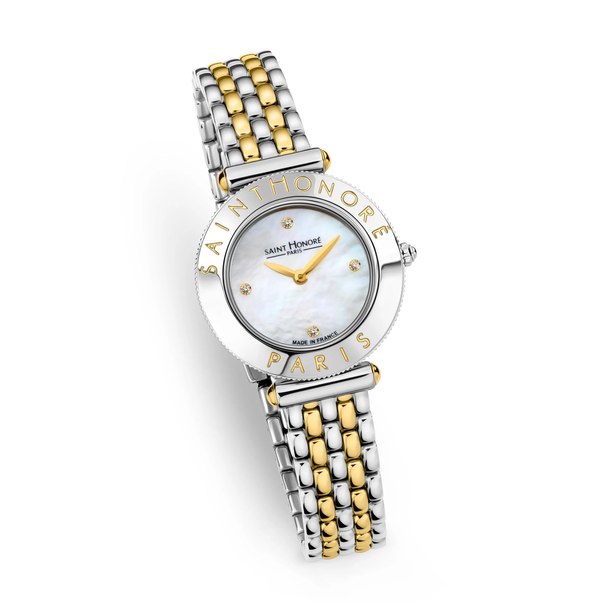 Saint Honore Gala Women's MOP Dial Stainless Steel Silver Gold Plated Watch
