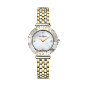 Saint Honore Gala Women's MOP Dial Stainless Steel Silver Gold Plated Watch