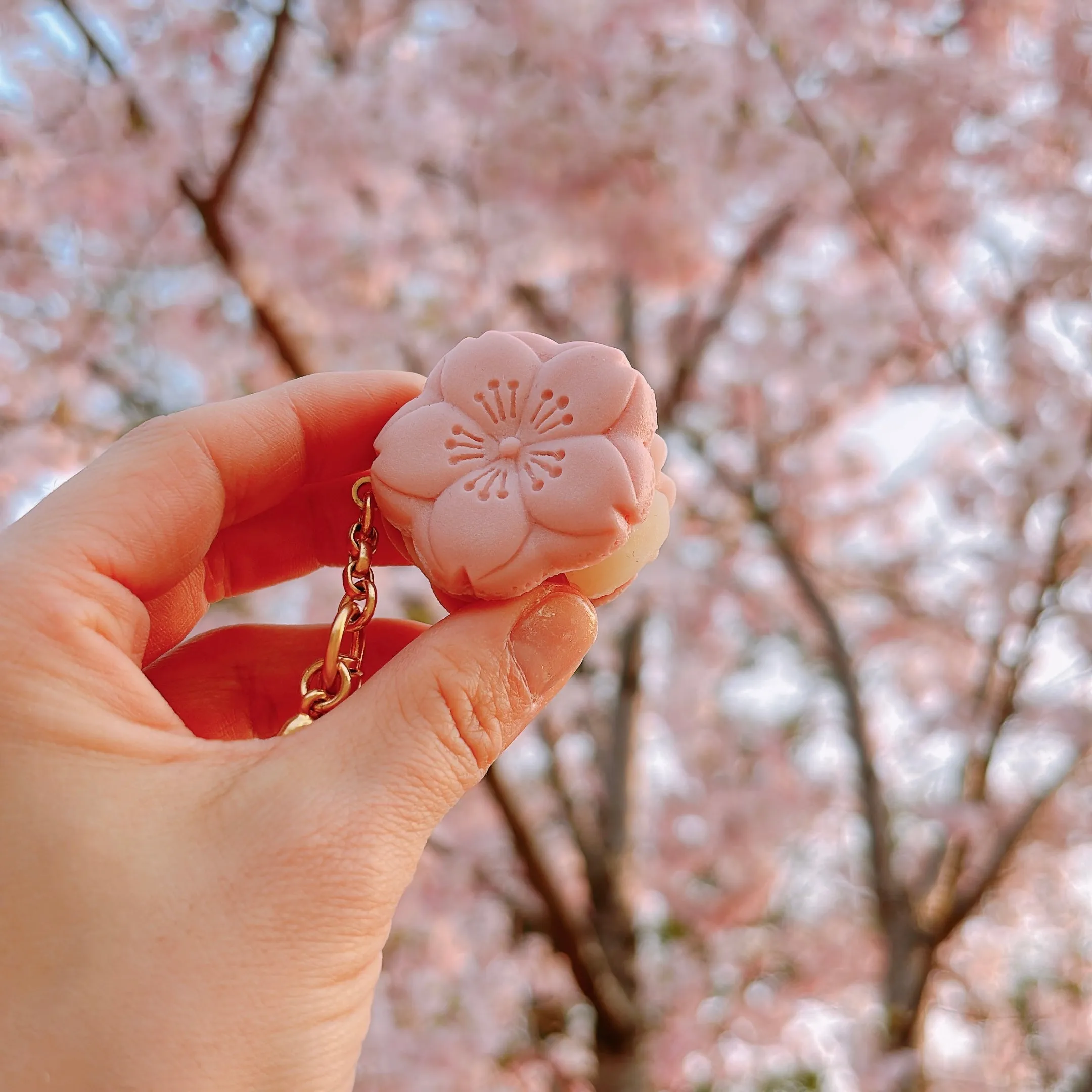 SAKURA Monaka Necklace (Pink)【Japan Jewelry】