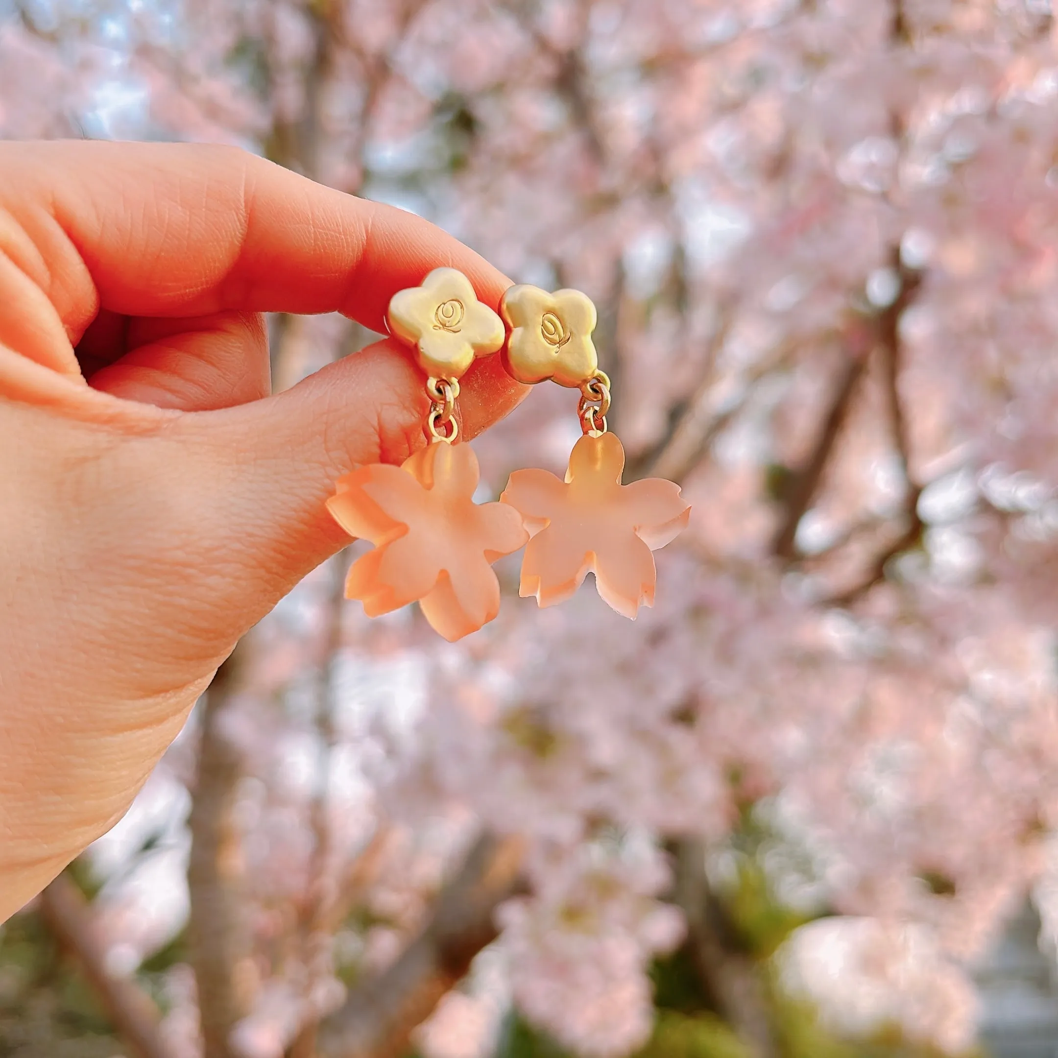 SAKURA Youkan Pierced Earrings (Pair)【Japan Jewelry】