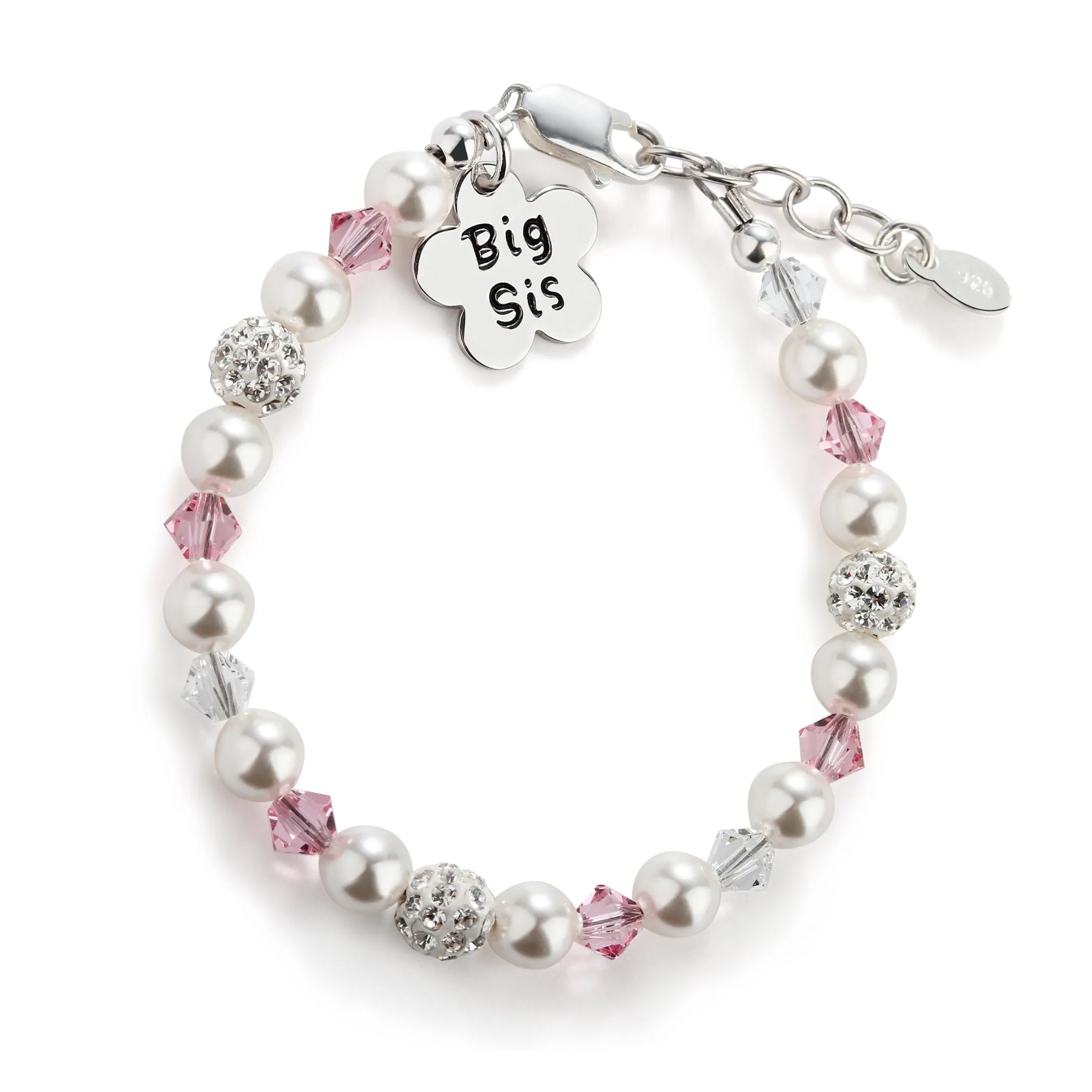 SALE!  Big Sis (Flower) - Sterling Silver Big Sister Bracelet