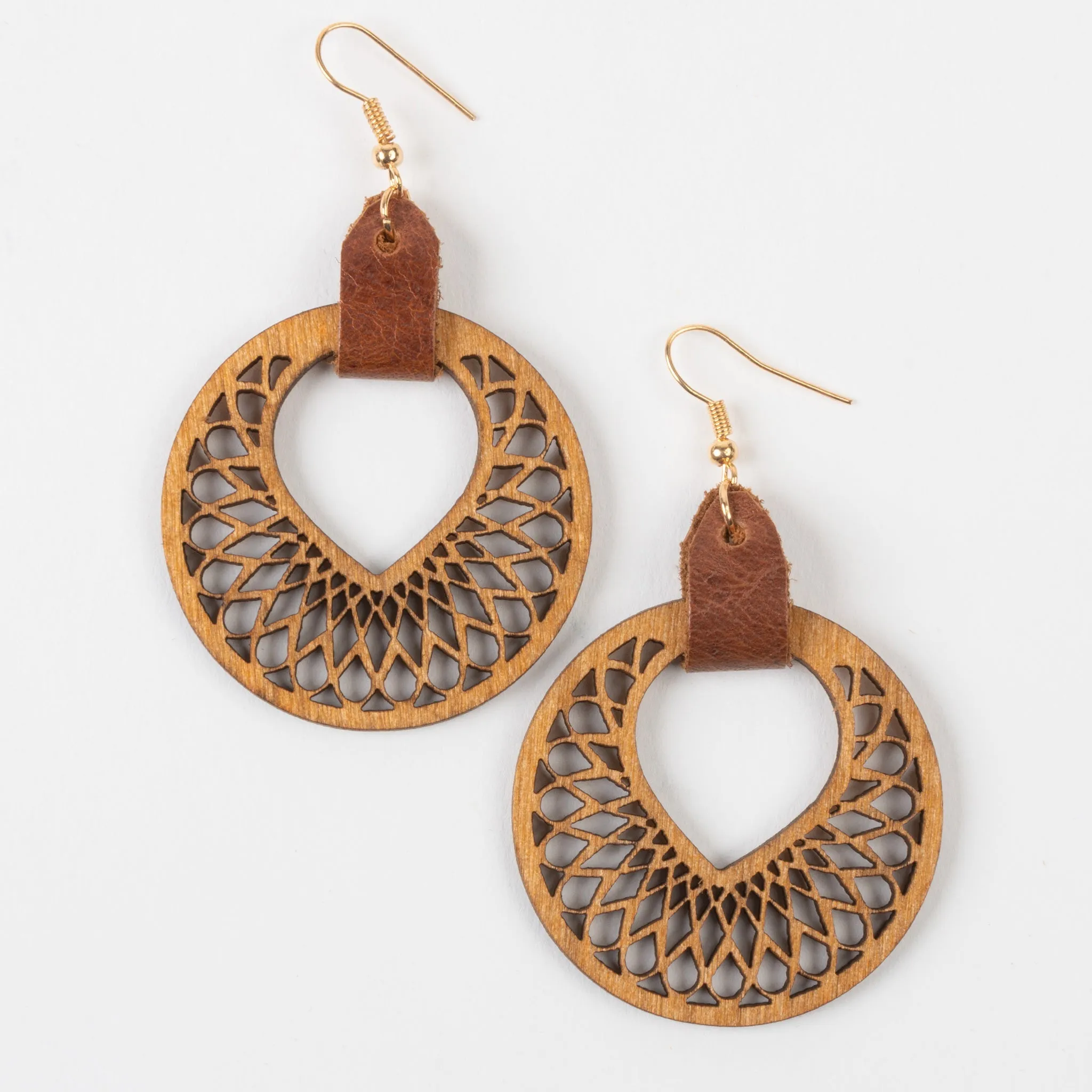 Samira Spiral Wood Hoop Earrings