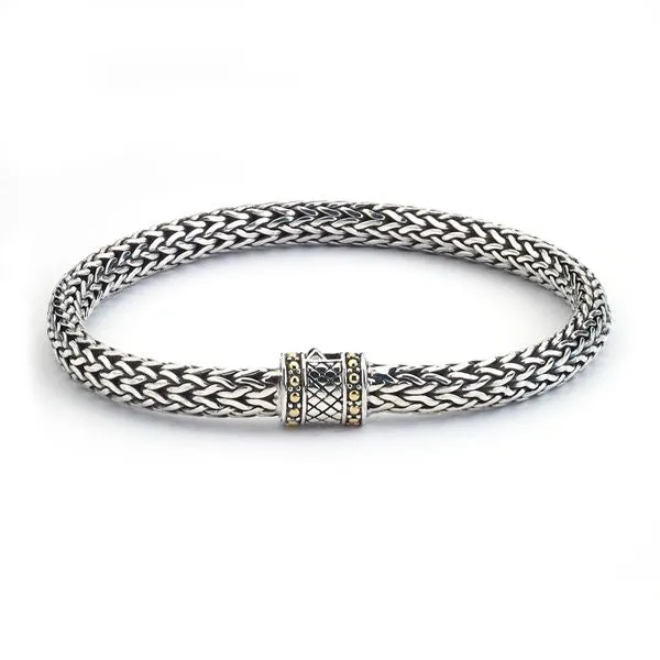 Samuel B. Bamboo Palm Woven 18K & Sterling Silver Bracelet