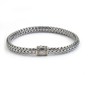 Samuel B. Bamboo Palm Woven 18K & Sterling Silver Bracelet