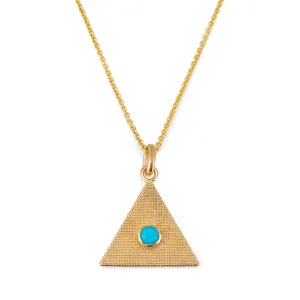 Sand Triangle Necklace with Turquoise