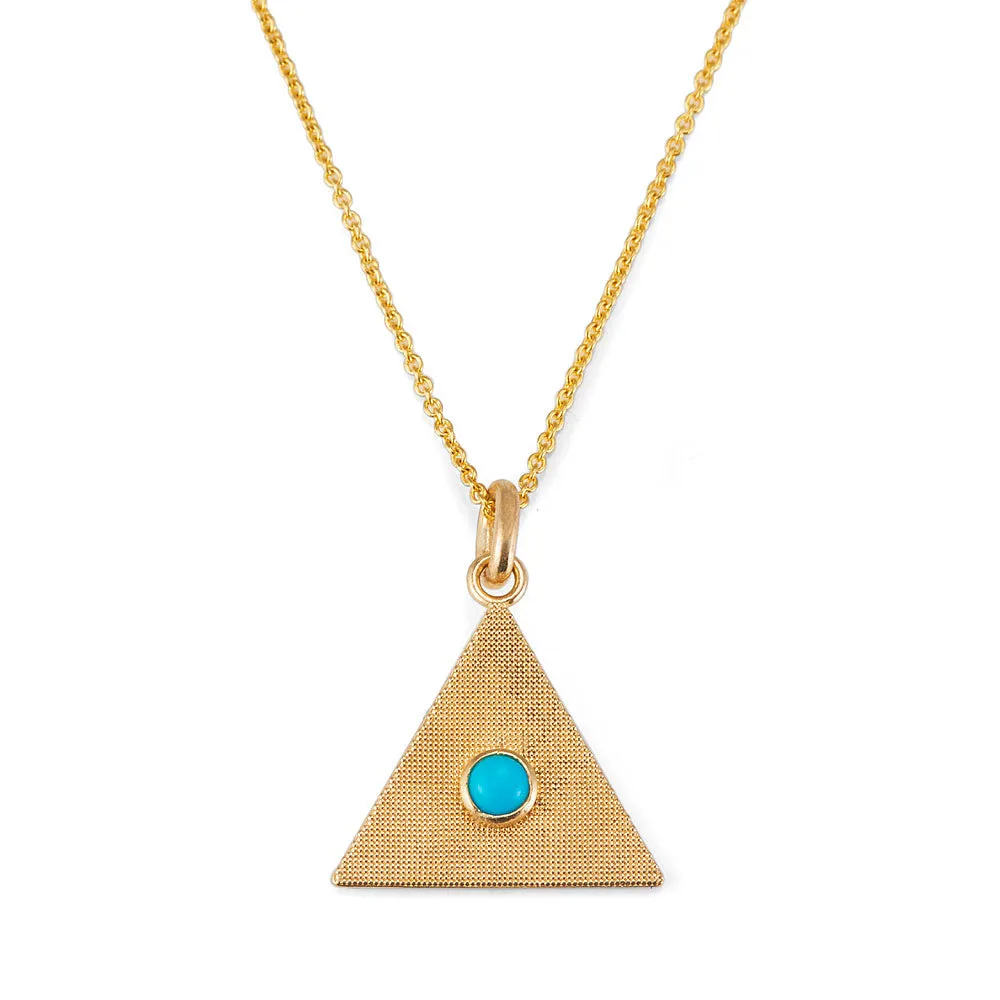 Sand Triangle Necklace with Turquoise