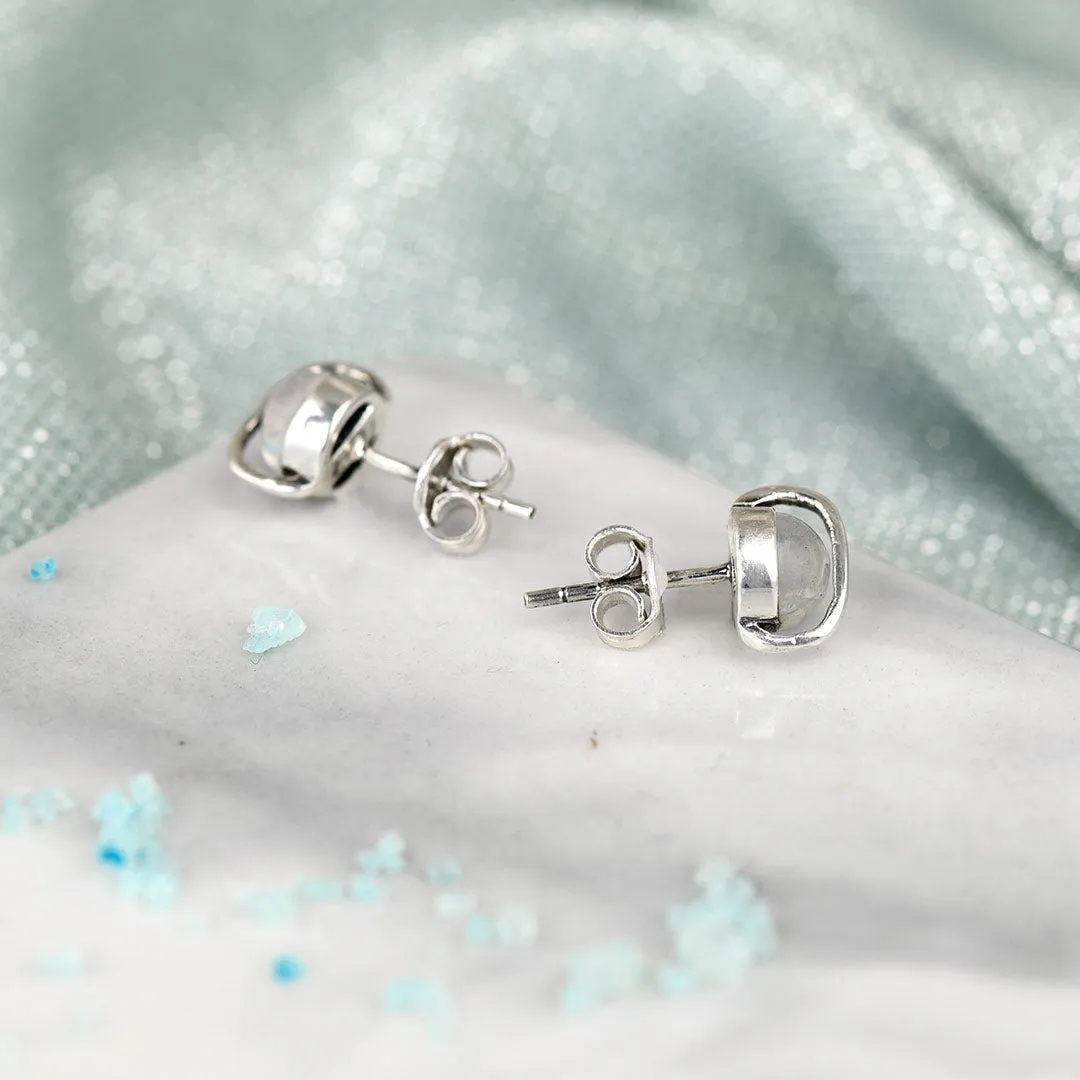 Saturn Moonstone Earrings Sterling Silver