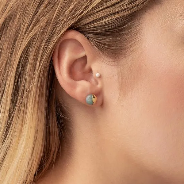 Scout Curated Wears Dipped Stone Stud Earring - Black Spinel
