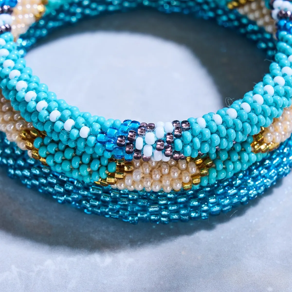 Seashores in Cyprus | Himalayan Glass Bead Bracelet